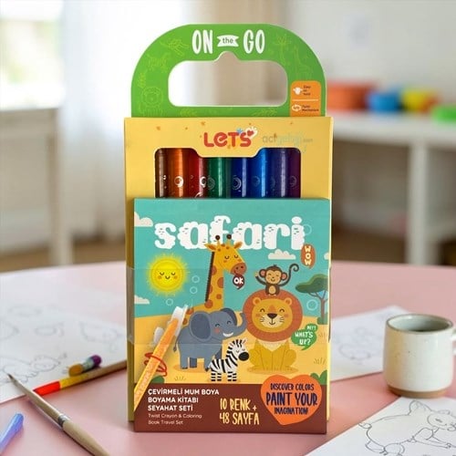 Lets Seyahat Seti Safari Serisi Boyama Seti 10 Renk Mum Boya L11003