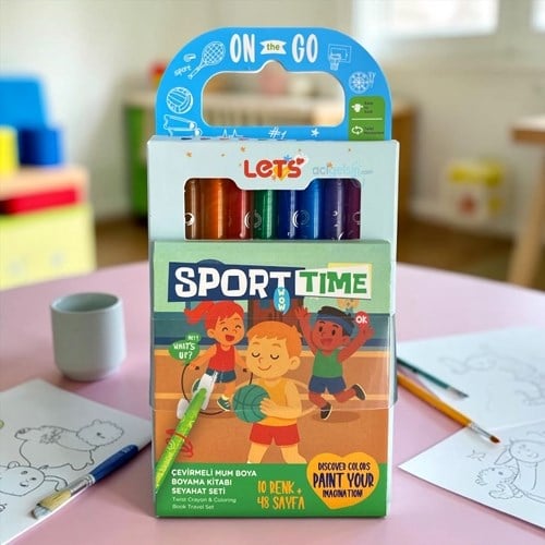 Lets Seyahat Seti Spor Serisi Boyama Seti 10 Renk Mum Boya L11002