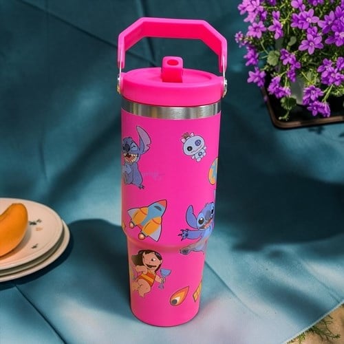 Lilo & Stitch Stanley Model Çelik Termos 1000'ml Fuşya