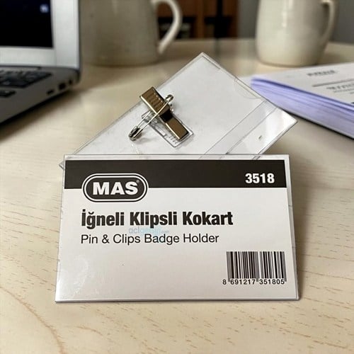 Mas Klipsli Yaka Kokart Şeffaf Yatay