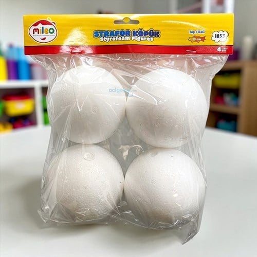 Mas Mileo Strafor Köpük Figür Top 10 Cm 4 Lü Paket