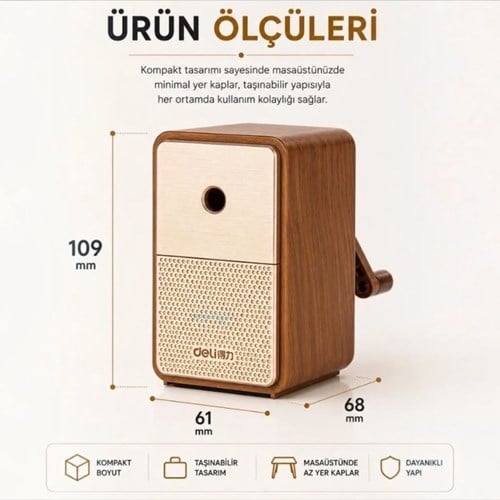 Masa Üstü Premium Kollu Kalemtraş 5 Kademe Uç Ayarlı