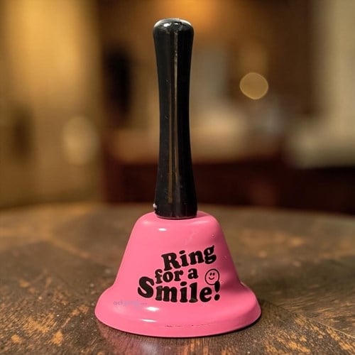 Masa Üstü Sallamalı Resepsiyon Zili Pembe Ring For'a Smile