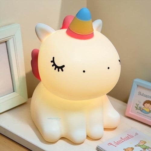 Masa Üstü Silikon Unicorn Usb Şarzlı Gece Lambası