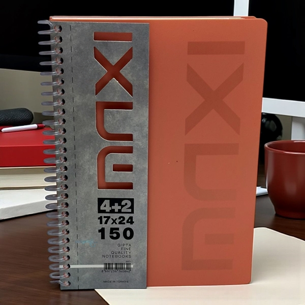 Maxı Spralli Sert Kapak 17x24 Not Defteri 150 Yaprak Çizgili