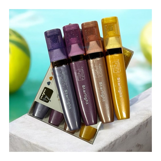 Maxx Simli Metalik & Pastel Fosforlu Kalem 4'lü Set