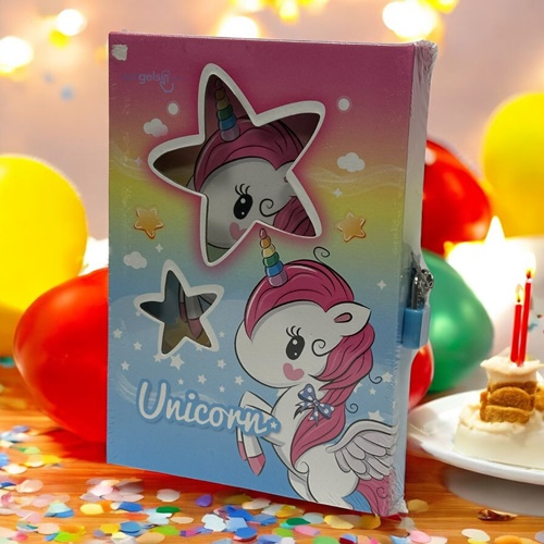 Maxx Unicorn Temalı Kutulu Kilitli Hatıra Defteri