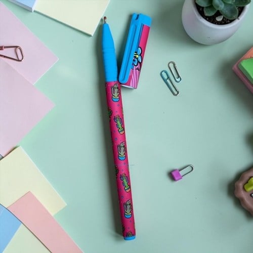 Maxx Vinson Fashion Pembe Kaktüs Desenli Tükenmez Kalem
