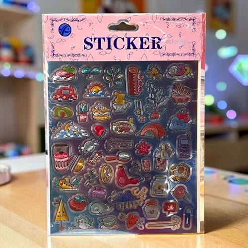 Metalik Baskı Sticker Karışık Figürler