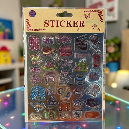 Metalik Baskı Sticker Karışık Figürler