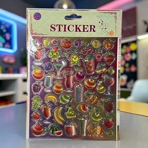 Metalik Baskı Sticker Karışık Figürler