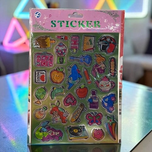 Metalik Sticker Büyük Boy Karışık Figür