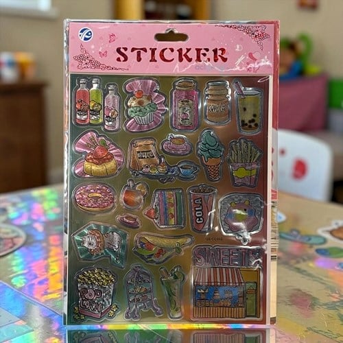 Metalik Sticker Büyük Boy Karışık Figür