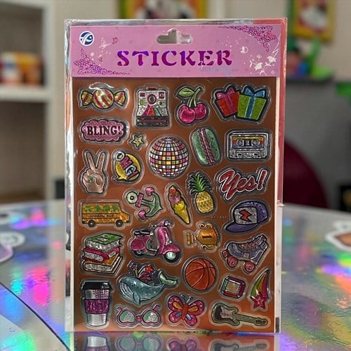 Metalik Sticker Büyük Boy Karışık Figür