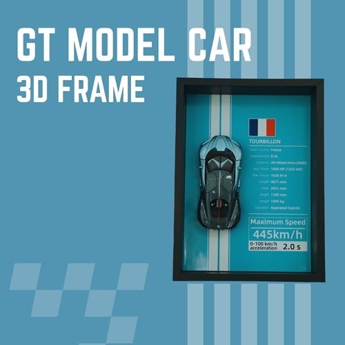 Mini Gt Bugatti Tourbillon Çerçeveli Metal Model Araba Dekoratif Koleksiyon