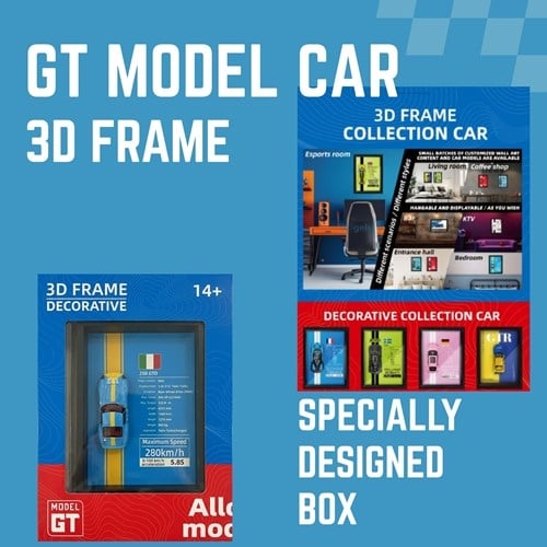 Mini Gt Ferrari 250 Gto Açık Mavi Çerçeveli Metal Model Araba Dekoratif Koleksiyon
