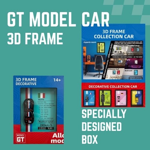 Mini Gt Ferrari 250 Gto Siyah Çerçeveli Metal Model Araba Dekoratif Koleksiyon