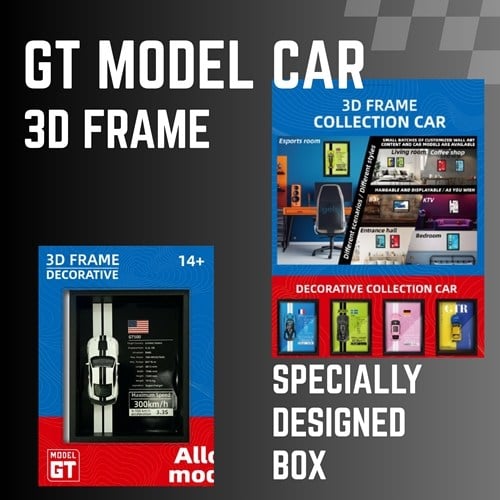 Mini Gt Ford Mustang Shelby Gt500 Beyaz Çerçeveli Metal Model Araba Dekoratif Koleksiyon