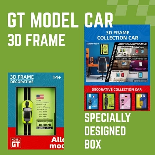 Mini Gt Ford Mustang Shelby Gt500 Çerçeveli Metal Model Araba Dekoratif Koleksiyon