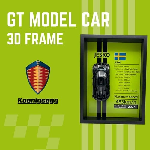 Mini Gt Koenigsegg Jesko Çerçeveli Metal Model Araba Dekoratif Koleksiyon