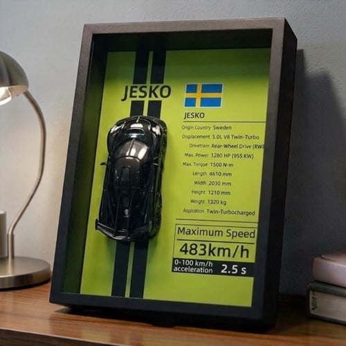 Mini Gt Koenigsegg Jesko Çerçeveli Metal Model Araba Dekoratif Koleksiyon