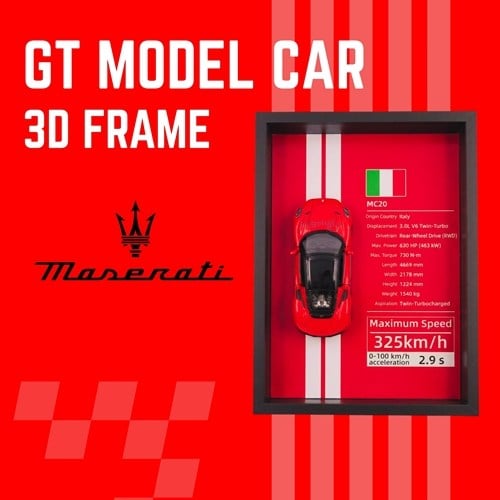 Mini Gt Maserati Mc20 Çerçeveli Metal Model Araba Dekoratif Koleksiyon