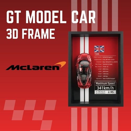 Mini Gt Mclaren 720s Kırmızı Çerçeveli Metal Model Araba Dekoratif Koleksiyon