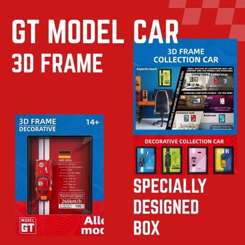 Mini Gt Mercedes-benz Amg 300sl Çerçeveli Metal Model Araba Dekoratif Koleksiyon