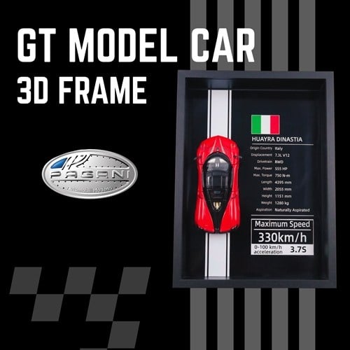 Mini Gt Pagani Huayra Dinastia Kırmızı Çerçeveli Metal Model Araba Dekoratif Koleksiyon