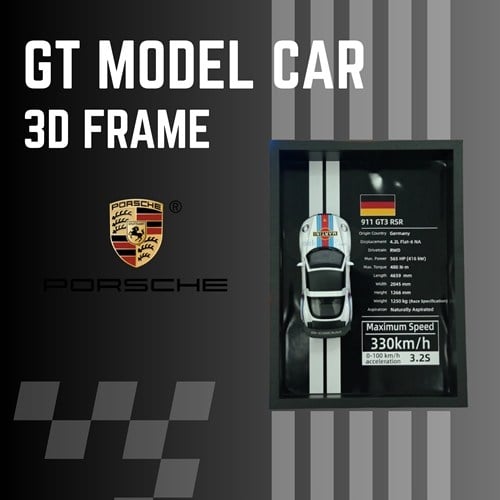 Mini Gt Porsche 911 Gt3 Rsr Çerçeveli Metal Model Araba Dekoratif Koleksiyon