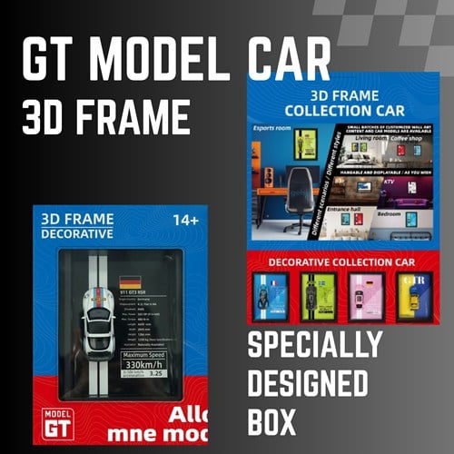 Mini Gt Porsche 911 Gt3 Rsr Çerçeveli Metal Model Araba Dekoratif Koleksiyon