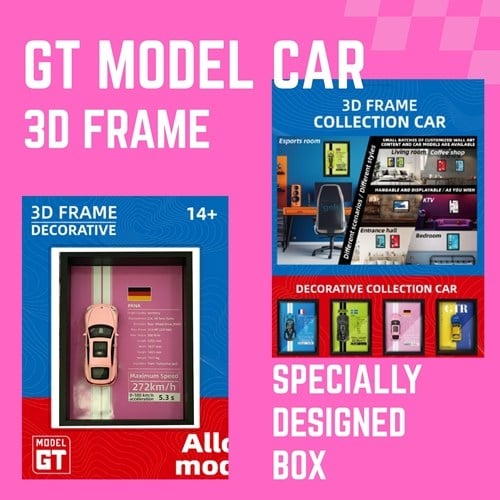 Mini Gt Porsche Panamera Pembe Çerçeveli Metal Model Araba Dekoratif Koleksiyon