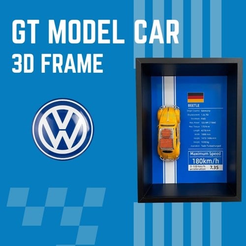 Mini Gt Volkswagen Beetle Çerçeveli Metal Model Araba Dekoratif Koleksiyon