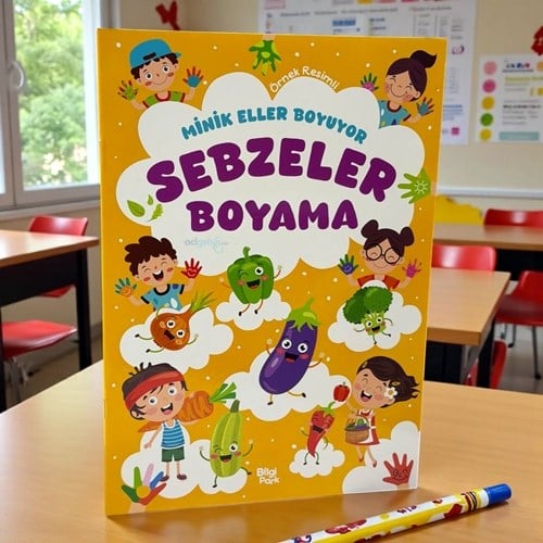 Minik Eller Boyuyor – Sebzeler Boyama Kitabı (örnek Resimli)