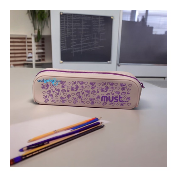 Must Silikon Kalem Çantası Desenli Pastel Renkler