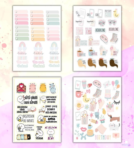 My Dıy Özel Tasarım Rengarenk Sticker Kitabı