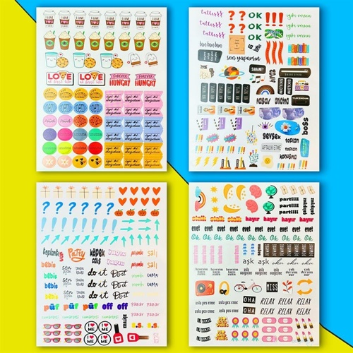 My Dıy Özel Tasarım Rengarenk Sticker Kitabı