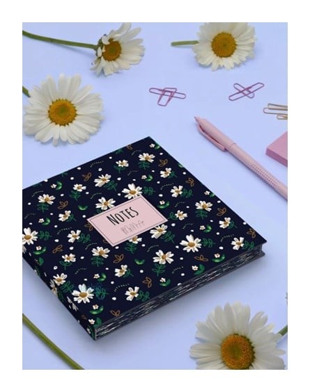 My Mia Art Mavi Papatya Kenar Baskılı Defter