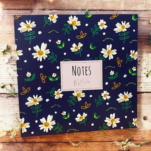 My Mia Art Mavi Papatya Kenar Baskılı Defter