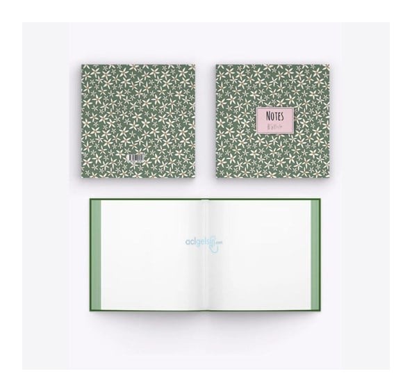 My Mia Art Yeşil Papatya Kenar Baskılı Defter