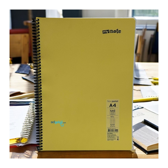 Mynote Flex Pastel Defter A4 120 Yaprak Kareli