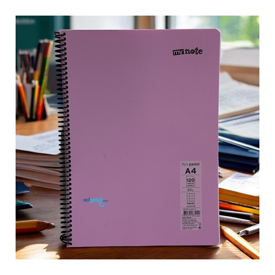 Mynote Flex Pastel Defter A4 120 Yaprak Kareli