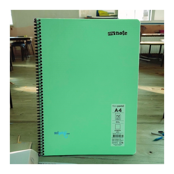Mynote Flex Pastel Defter A4 72 Yaprak Çizgisiz