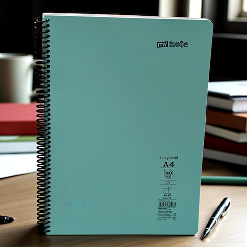 Mynote Flex Pastel Pp Kapak Defter 140 Yaprak A4 Kareli