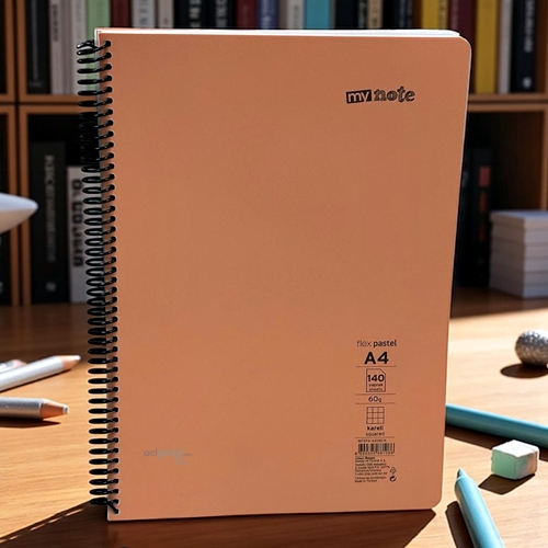 Mynote Flex Pastel Pp Kapak Defter 140 Yaprak A4 Kareli