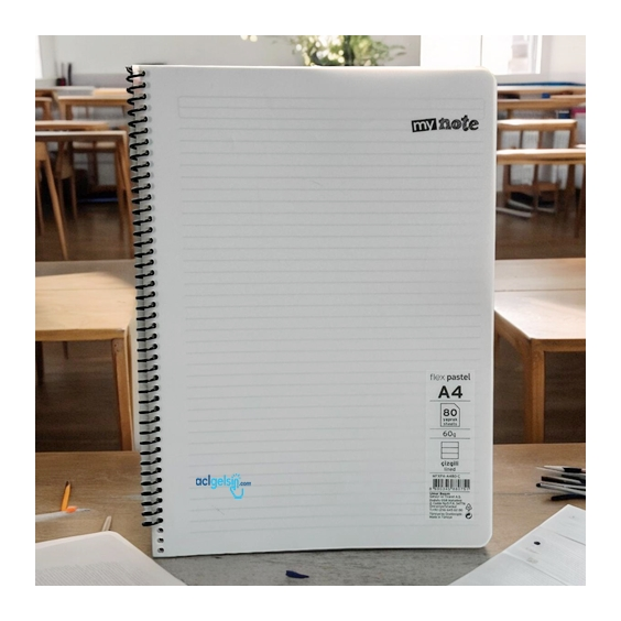 Mynote Flex Pastel Spiralli Defter A4 80 Yaprak Çizgili