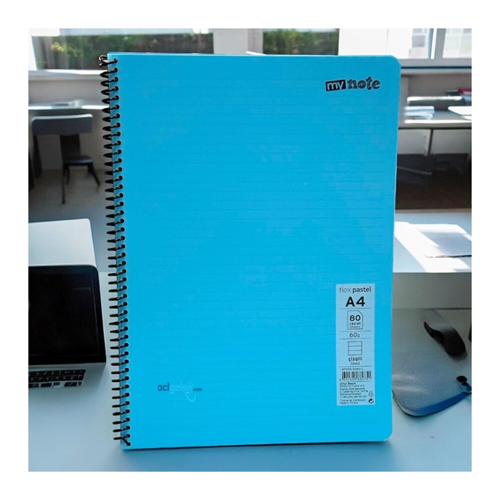 Mynote Flex Pastel Spiralli Defter A4 80 Yaprak Çizgili
