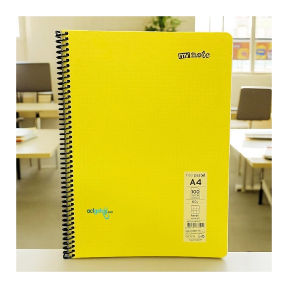 Mynote Flex Pastel Spralli Defter A4 100 Yp Kareli