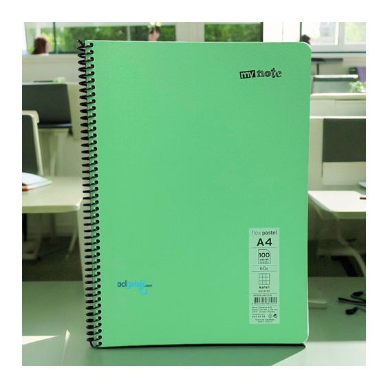 Mynote Flex Pastel Spralli Defter A4 100 Yp Kareli