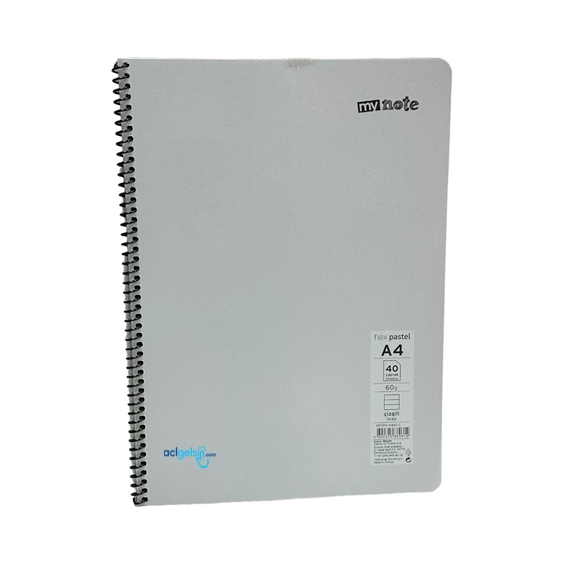 Mynote Flex Pastel Spralli Defter A4 40 Yaprak Çizgili